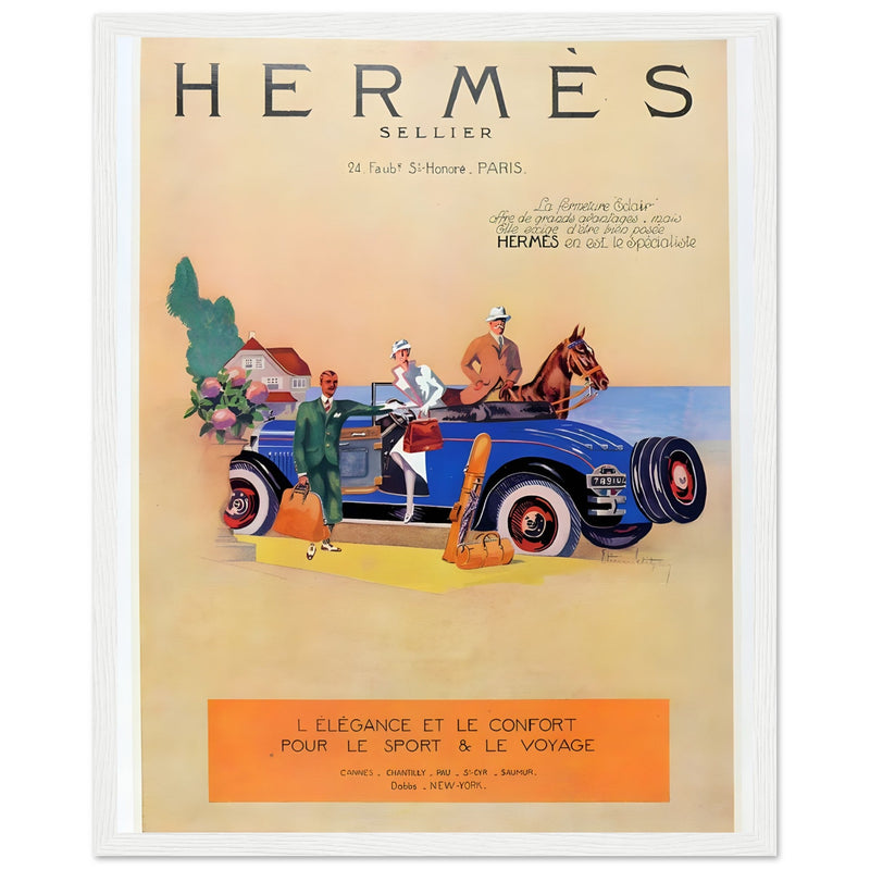 Hermes Paris Car Vintage Poster Ad