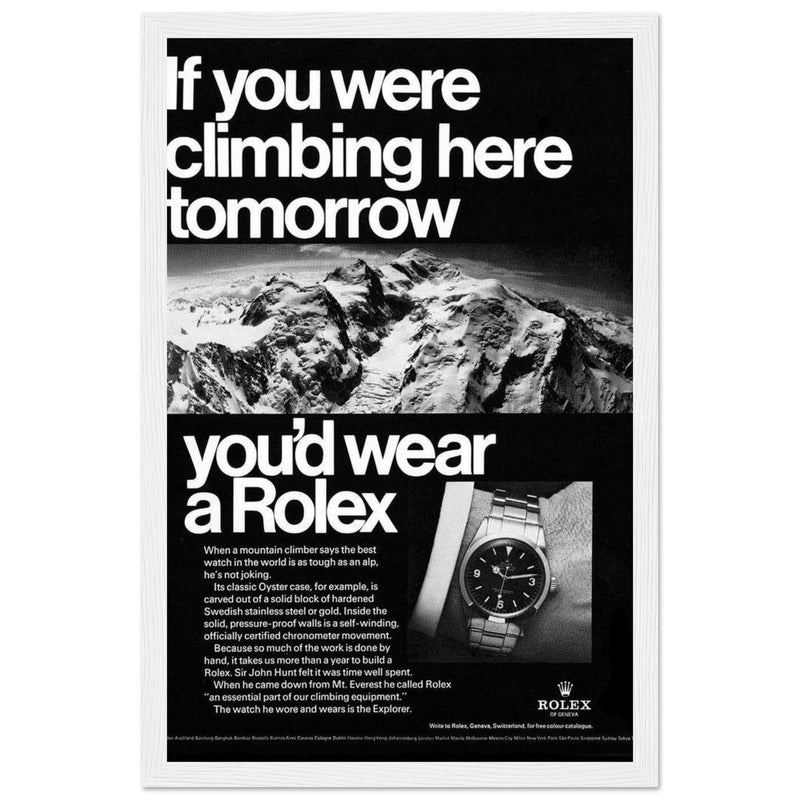 Rolex Explorer Everest Vintage Poster Ad
