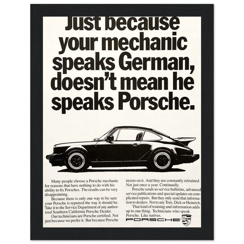 Porsche - German Speaking Vintage Poster