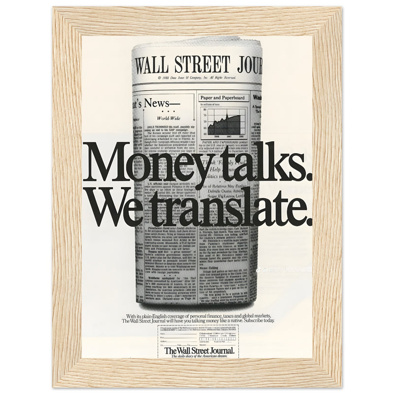 Wall Street Journal 1988 Vintage Poster Ad