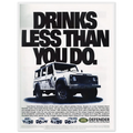Land Rover Defender Drinks Less Than You Do Vintage Poster Ad