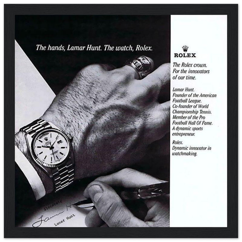 Rolex Lamar Hunt Vintage Poster Ad