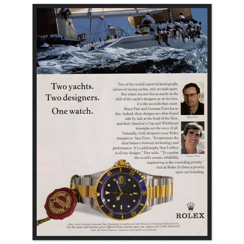 Rolex Yacht Submariner Vintage Poster Ad