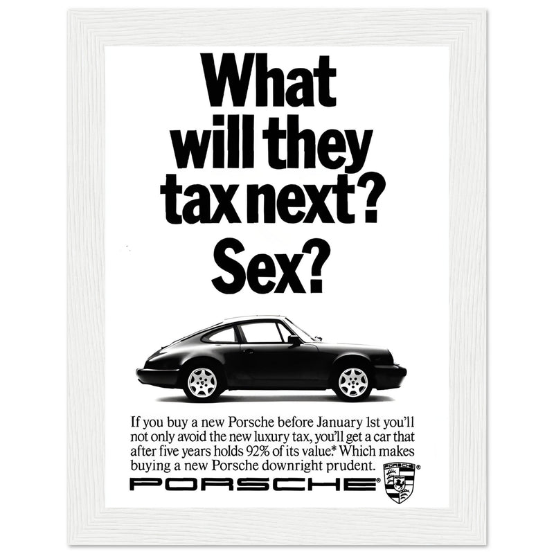 Porsche Tax Vintage Poster Ad
