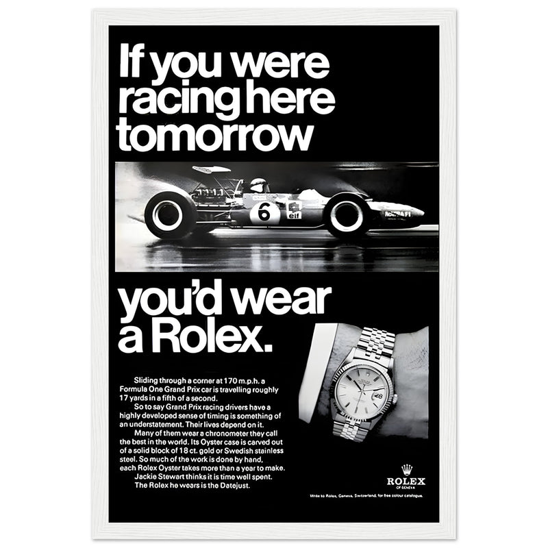 Rolex Racing Vintage Poster Ad