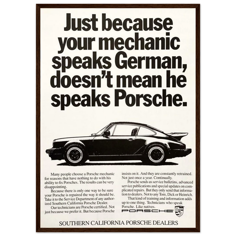 Porsche - German Speaking Vintage Poster