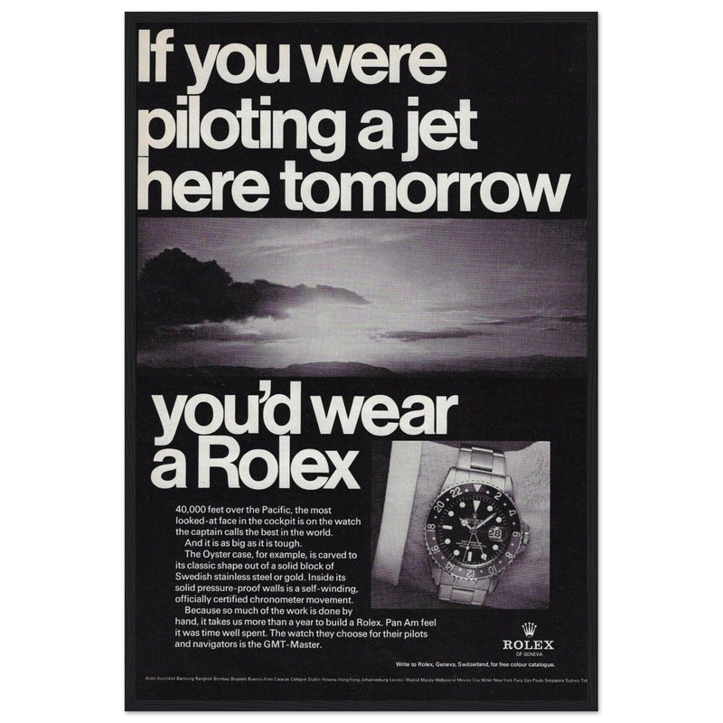 Rolex Jet Pilot Vintage Poster Ad