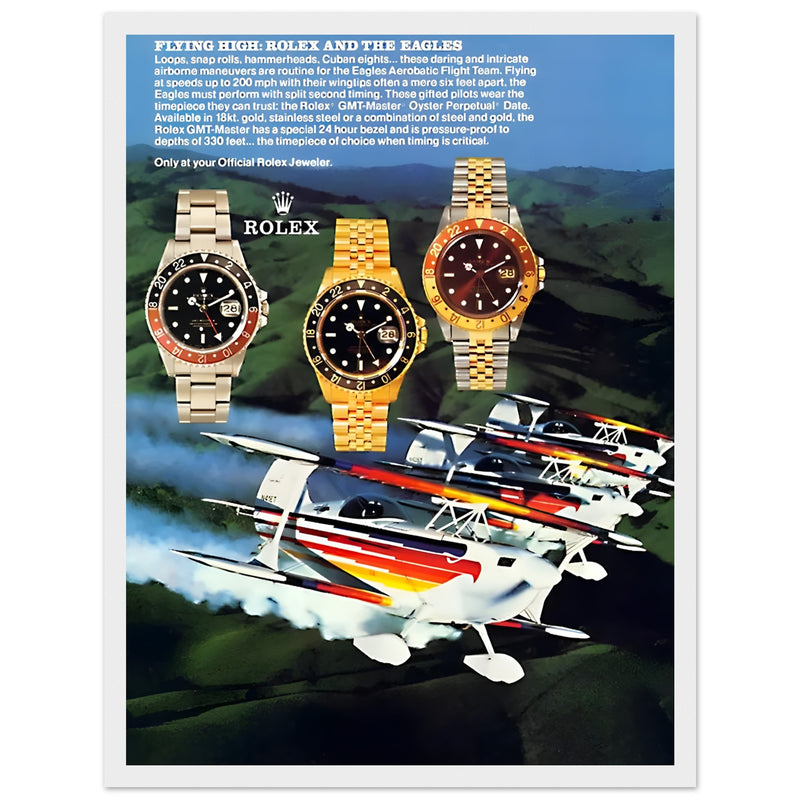 Rolex GMT Master Vintage Poster Ad