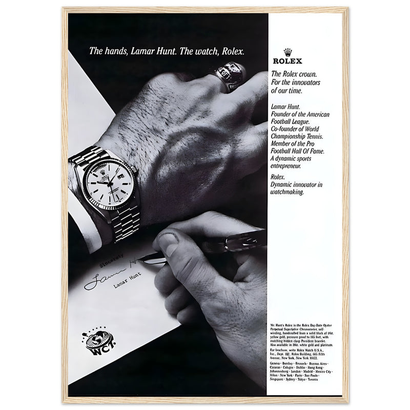 Rolex Lamar Hunt Vintage Poster Ad