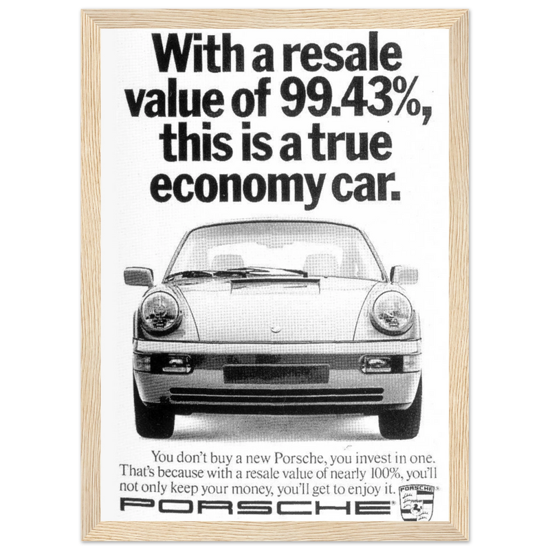 Porsche 99% Resale Price - Vintage Ad Poster