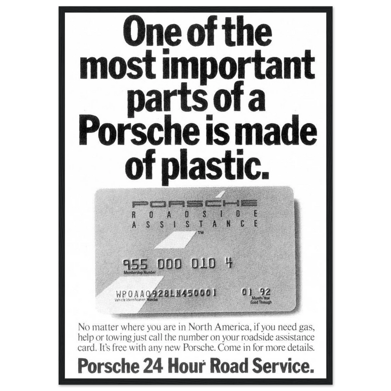Porsche - 24 Hour Road Service Vintage Poster Ad