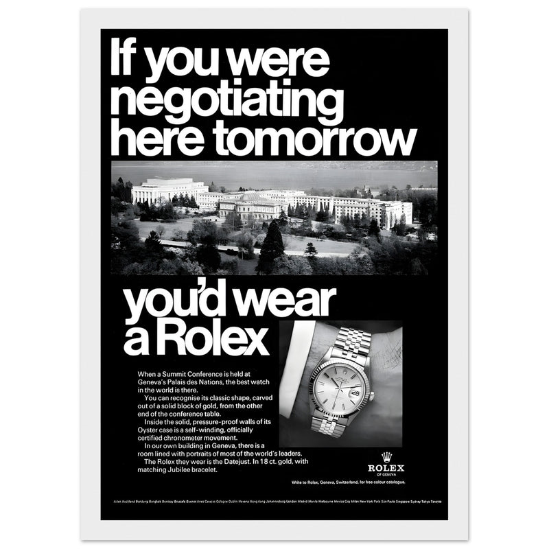 Rolex Datejust Geneva Vintage Poster Ad