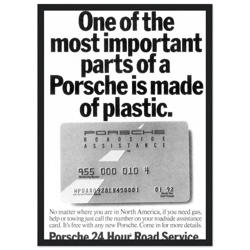 Porsche - 24 Hour Road Service Vintage Poster Ad