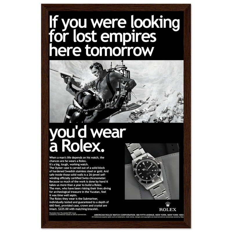 Rolex Submariner Vintage Poster Ad
