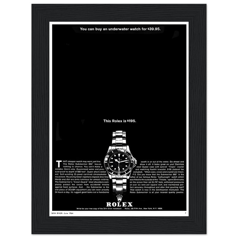 Rolex Submariner Vintage Poster Ad