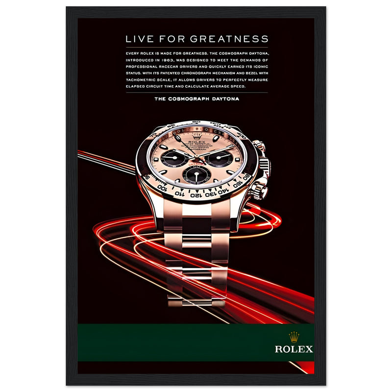 Rolex Live For Greatness Vintage Poster Ad