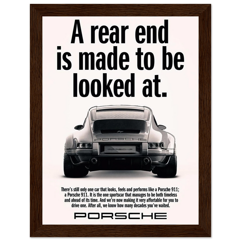 Porsche 911 Vintage Poster - Rear End
