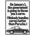 Porsche 911 Nobody Handles Curves Better Vintage Poster Ad