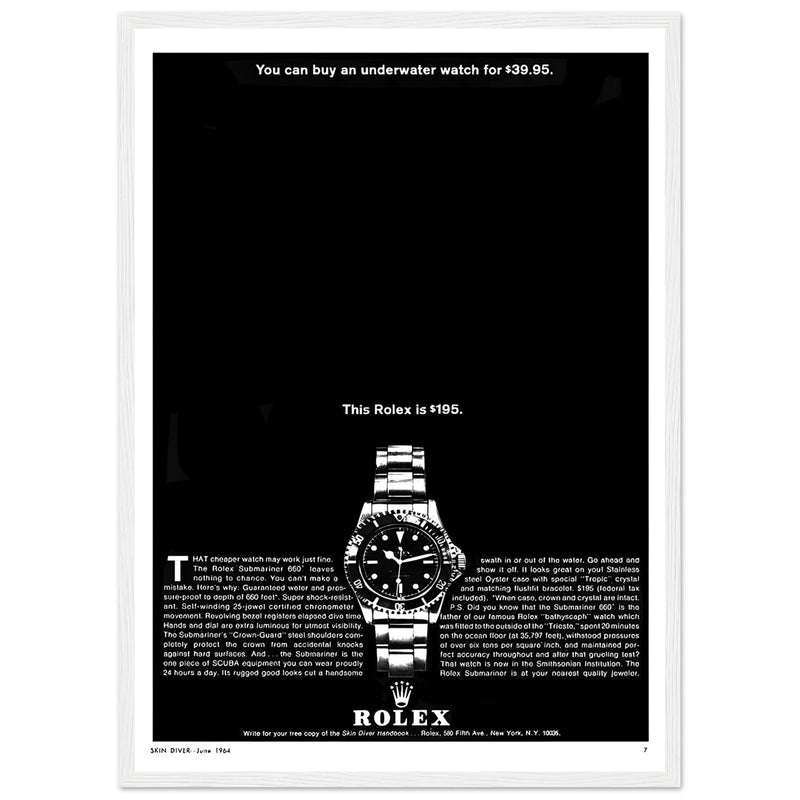 Rolex Submariner Vintage Poster Ad