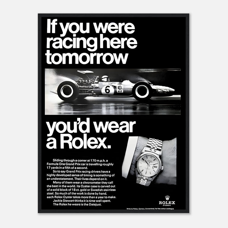 Rolex Racing Vintage Poster Ad