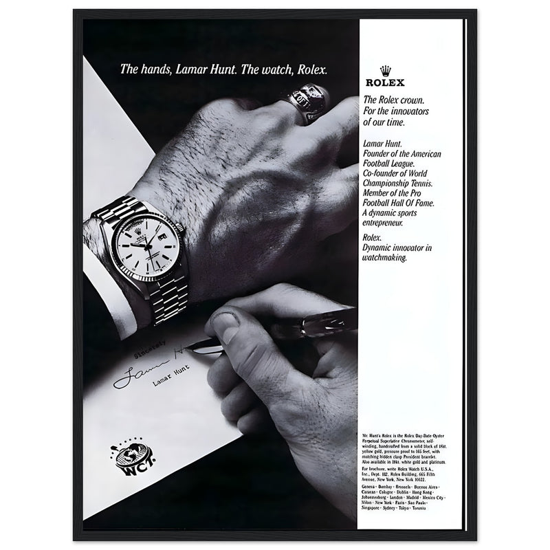 Rolex Lamar Hunt Vintage Poster Ad