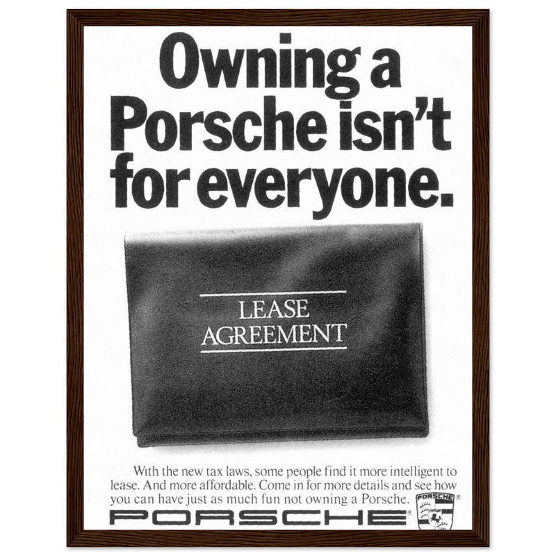 Porsche - It's not for everyone Vintage Poster Ad