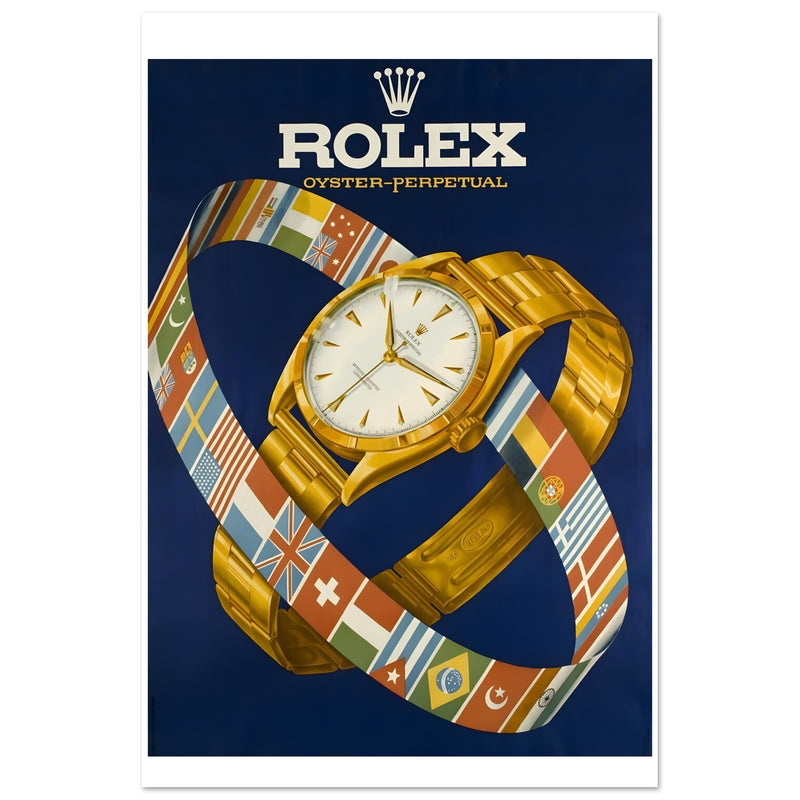 Rolex Advertising Golden Age Oyster Perpetual Vintage Poster
