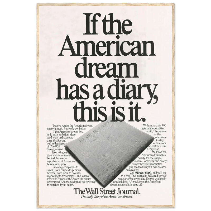 Wall Street Journal Vintage Poster Ad - American Dream Diary