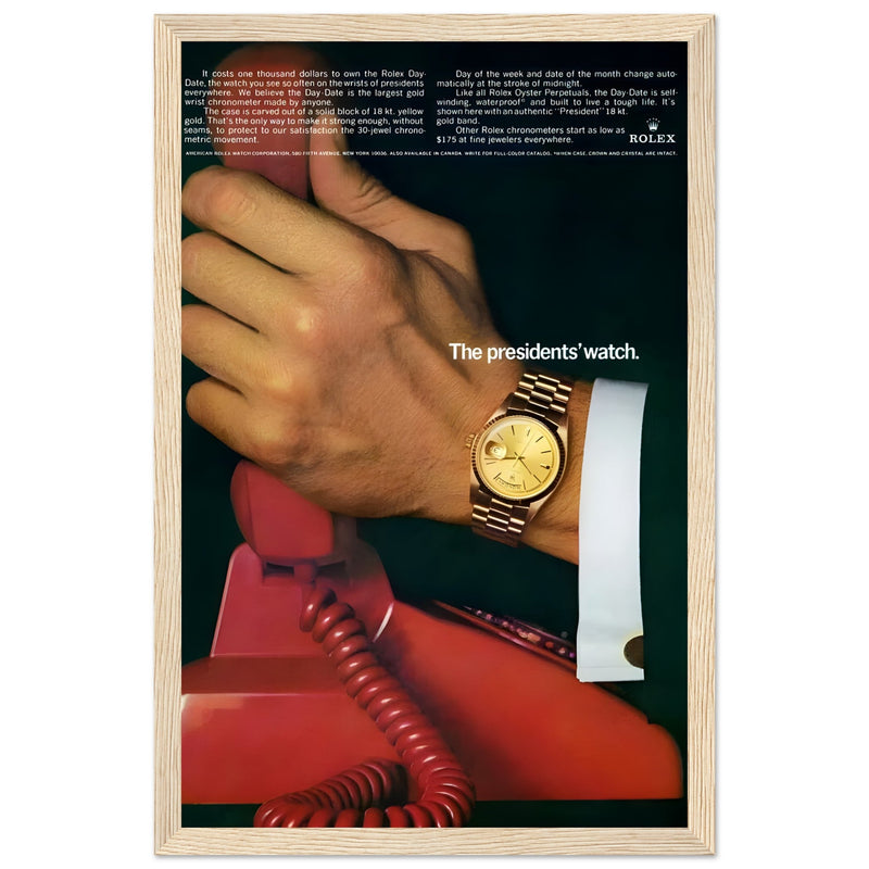 Rolex Day-Date The President's Watch Vintage Poster Ad