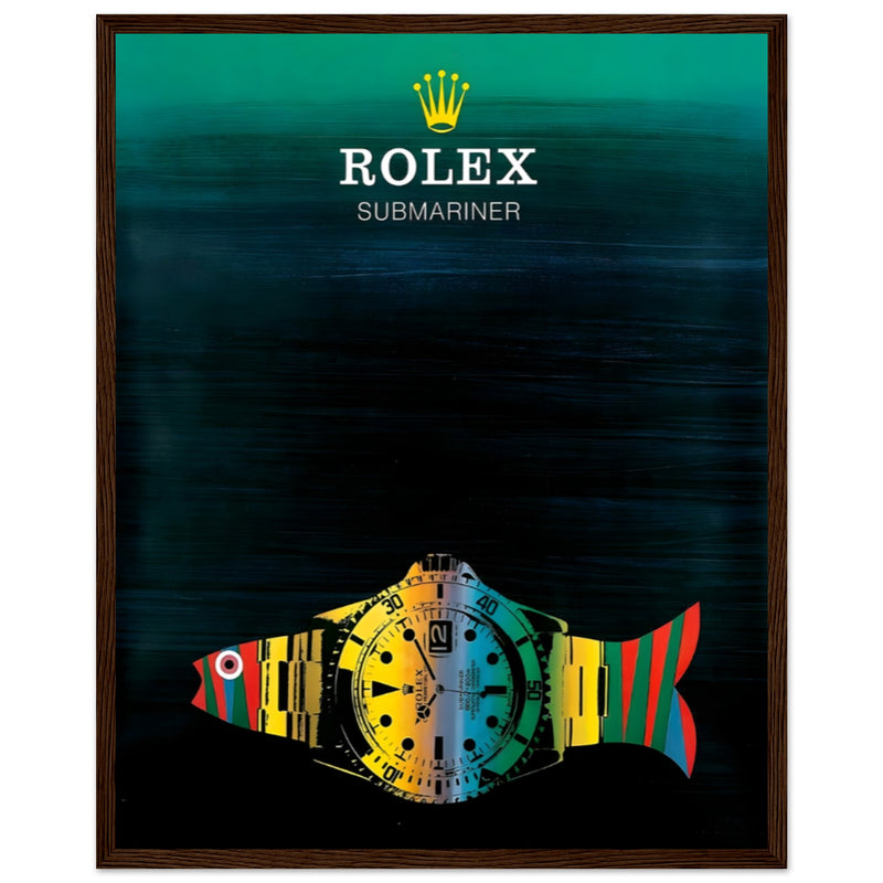 Rolex Submariner Fish Vintage Poster Ad - Premium Matte Paper