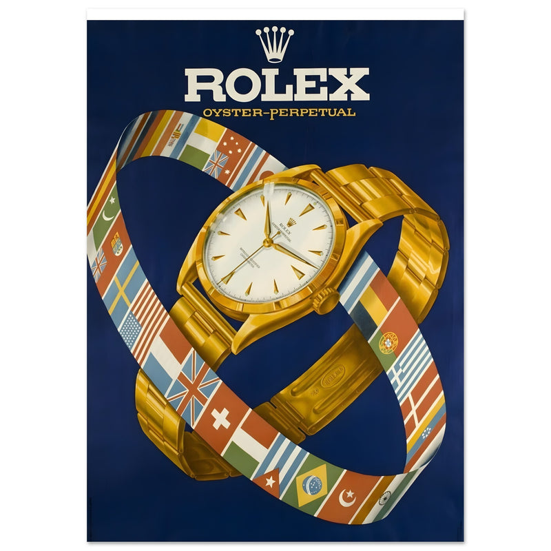 Rolex Advertising Golden Age Oyster Perpetual Vintage Poster