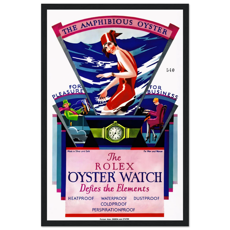 Rolex Amphibious Oyster Vintage Poster