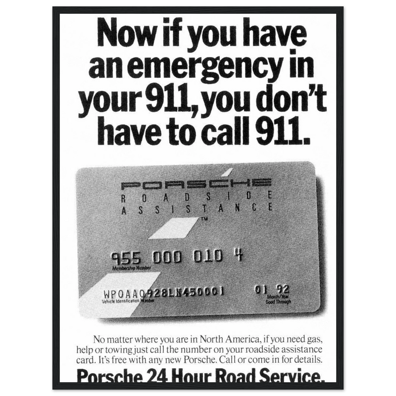 Porche 24 Road Assistance Vintage Poster Ad