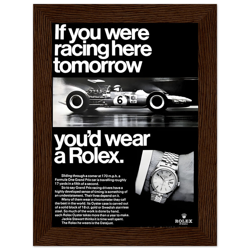 Rolex Racing Vintage Poster Ad