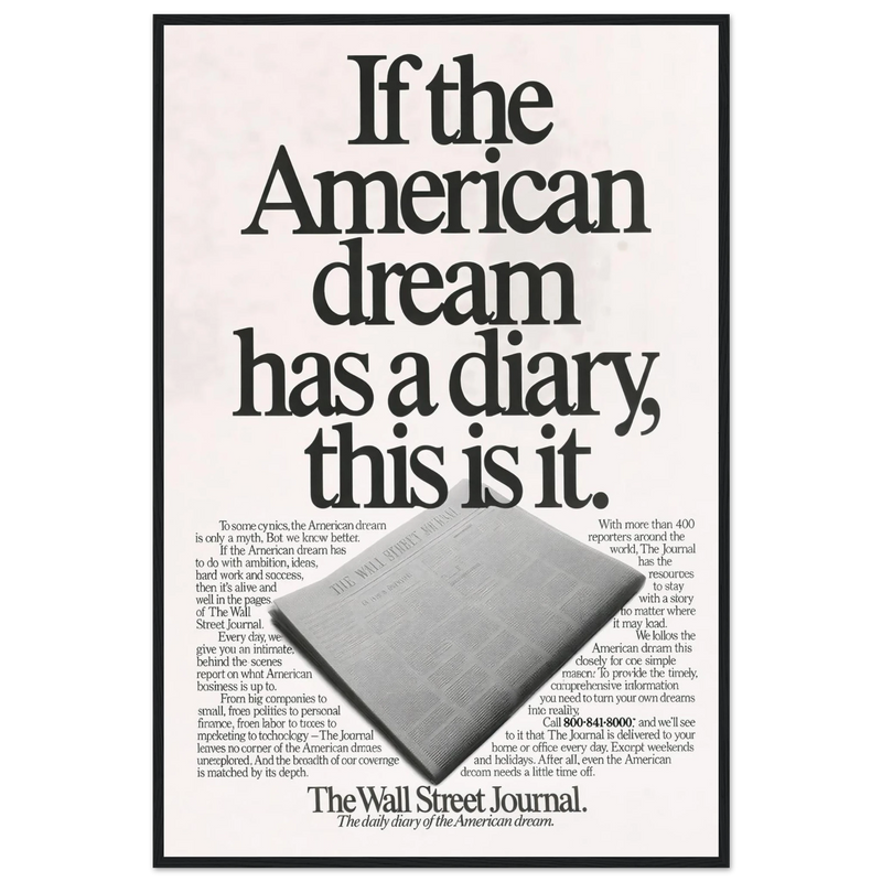 Wall Street Journal Vintage Poster Ad - American Dream Diary