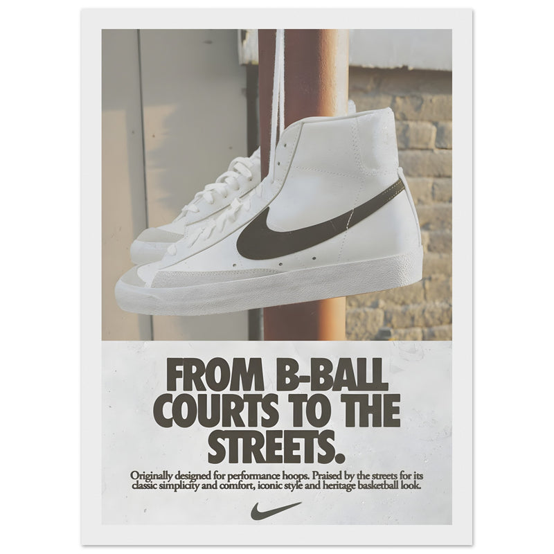 Nike Court to the streets Vintage Poster Ad