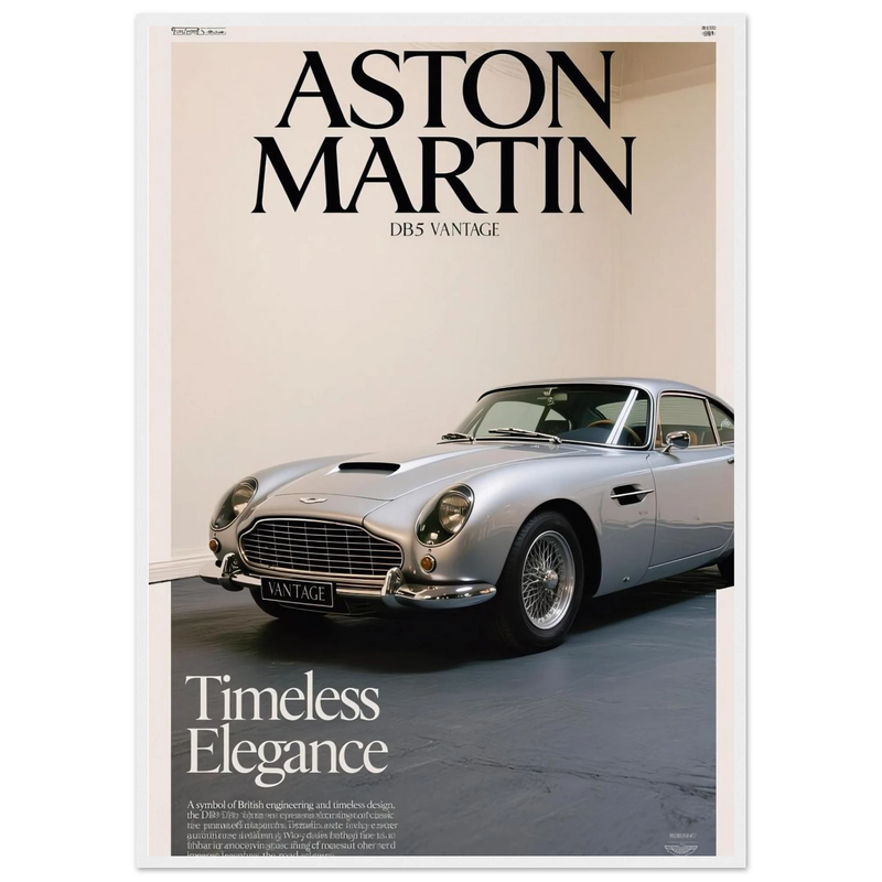 Aston Martin Vintage Poster Ad - DB5 Vantage