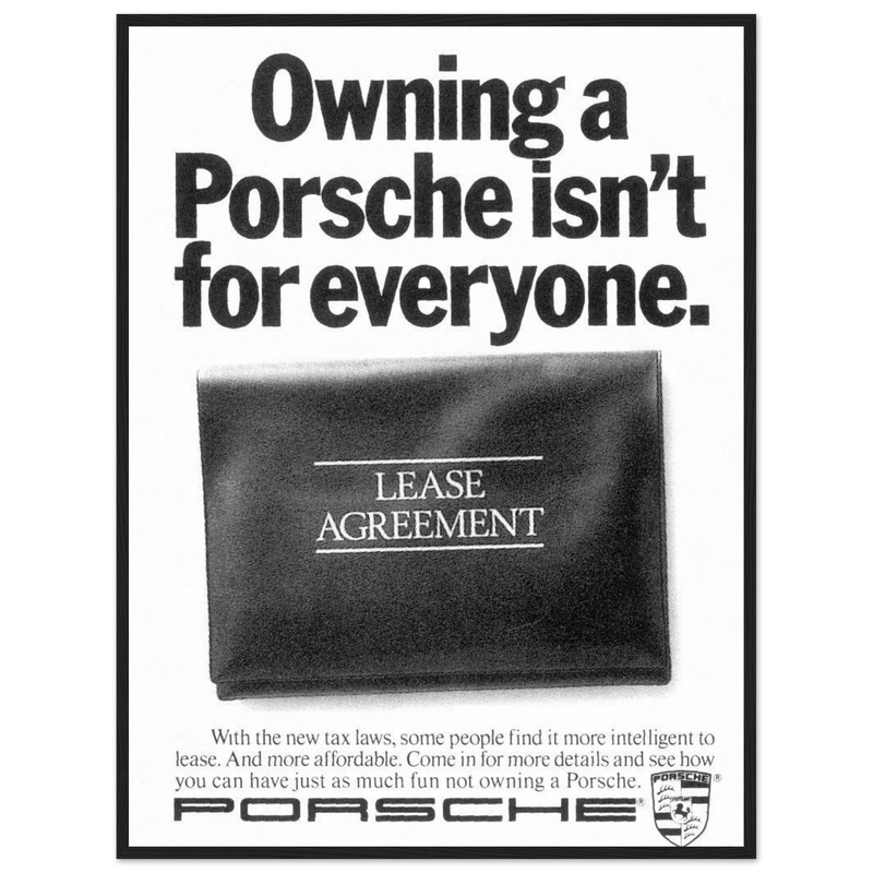 Porsche - It's not for everyone Vintage Poster Ad