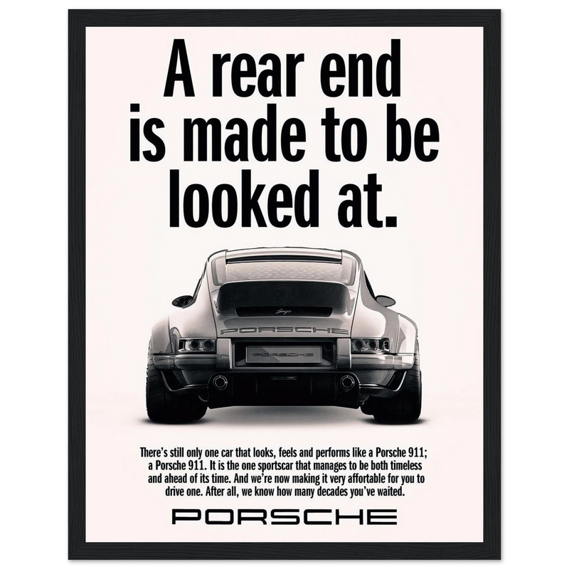 Porsche 911 Vintage Poster - Rear End