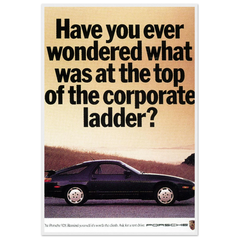 Porsche 928 Vintage Poster Ad