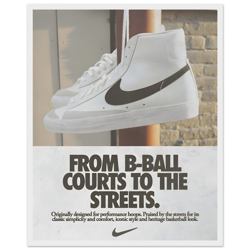 Nike Court to the streets Vintage Poster Ad