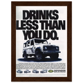 Land Rover Defender Drinks Less Than You Do Vintage Poster Ad