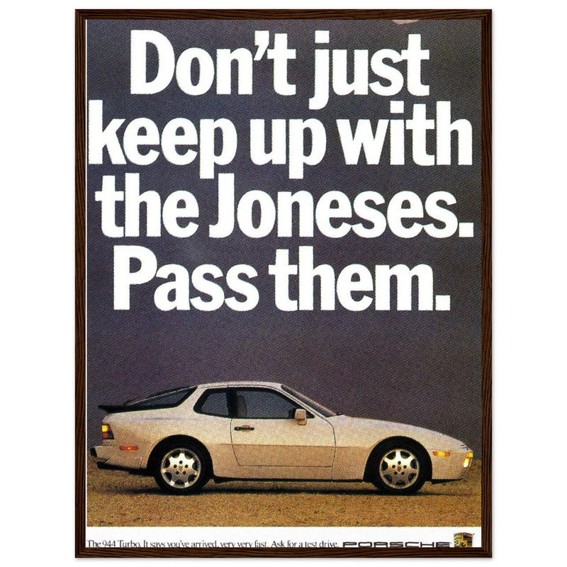 Porsche Turbo 944 Vintage Ad Poster