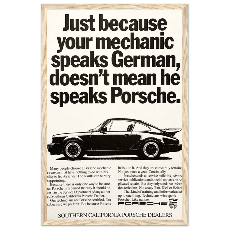 Porsche - German Speaking Vintage Poster