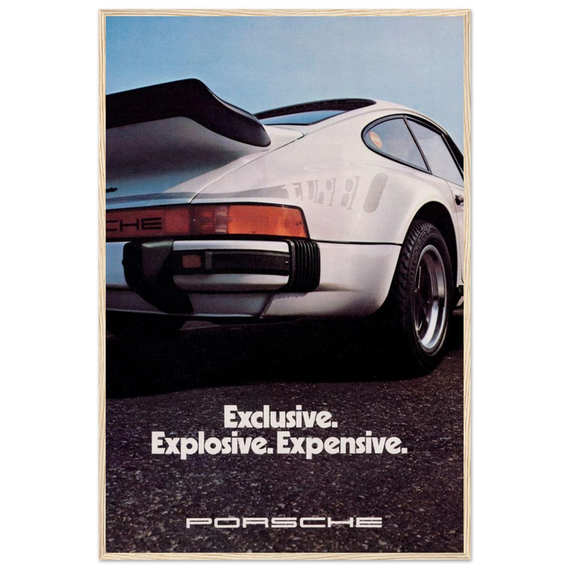 Porsche - Exclusive, Explosive, Expensive Vintage Poster