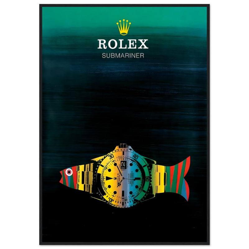 Rolex Submariner Fish Vintage Poster Ad - Premium Matte Paper
