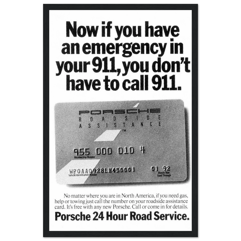 Porche 24 Road Assistance Vintage Poster Ad