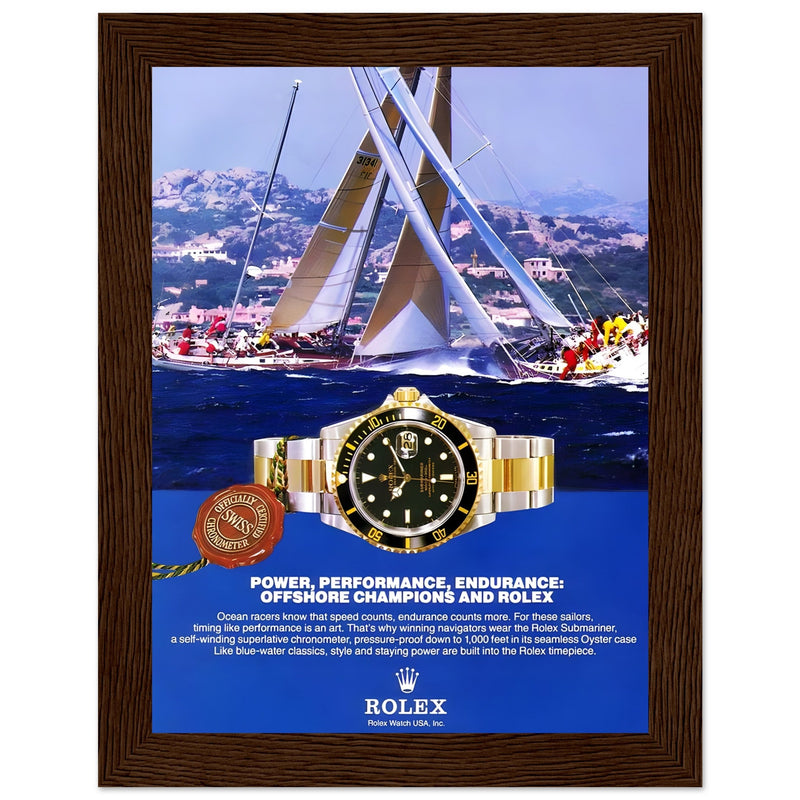 Rolex Submariner Offshore Champions Vintage Poster Ad
