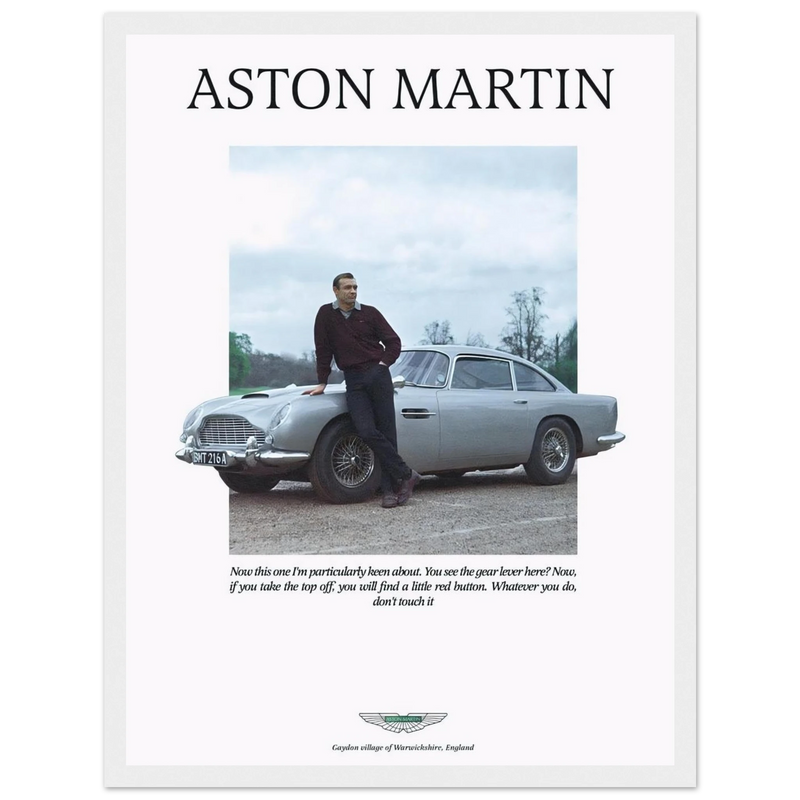 Aston Martin Vintage Poster Ad - 1964 James Bond Goldfinger