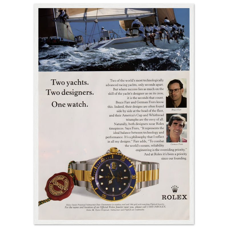 Rolex Yacht Submariner Vintage Poster Ad